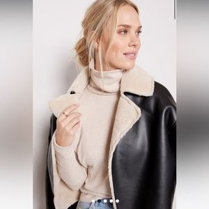 Good American Better Than Leather Airforce Jacket NEW NWT Size S/M 1/2